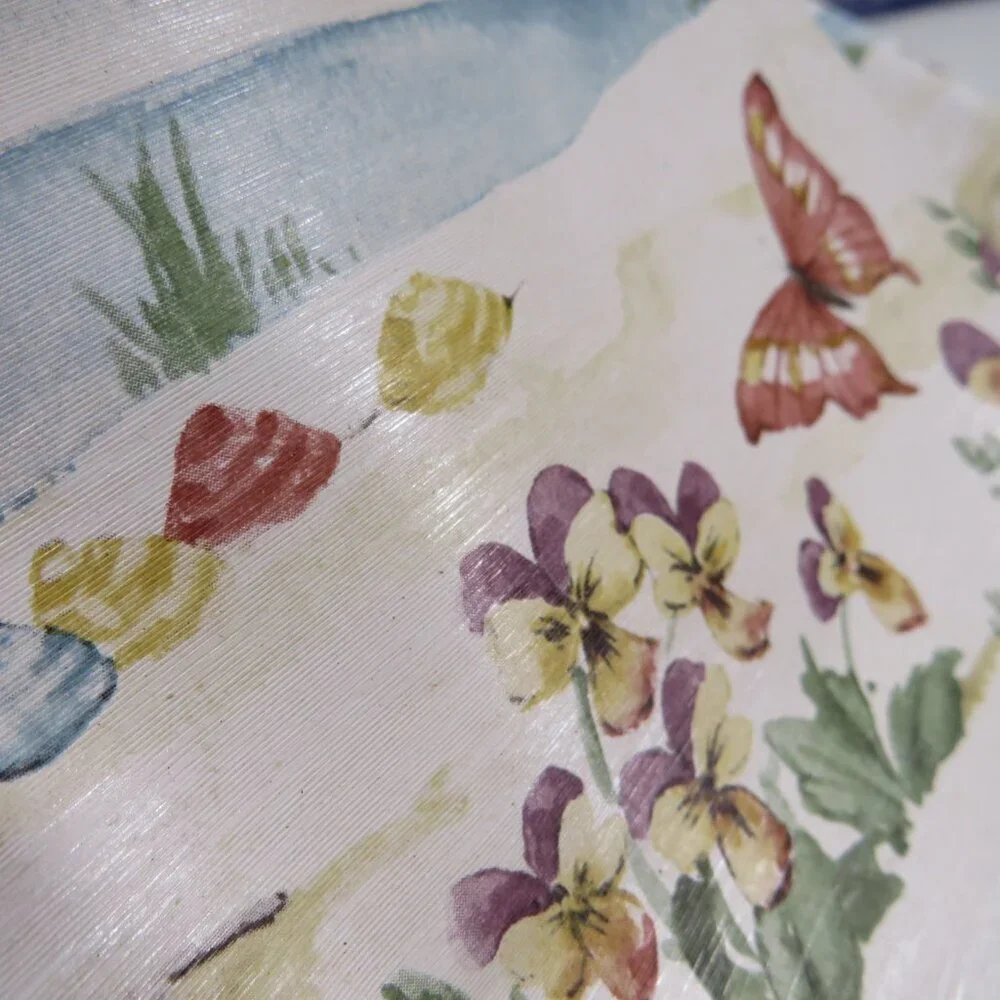 Seashells (Warm Colors) with pansies at the beach Wallpaper border (3) Rolls